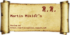 Martin Miklós névjegykártya